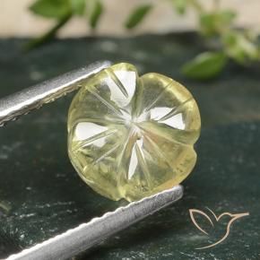 2.33 ct Yellow Quartz Stone, Natural Quartz in Carved Flower Shape for Sale