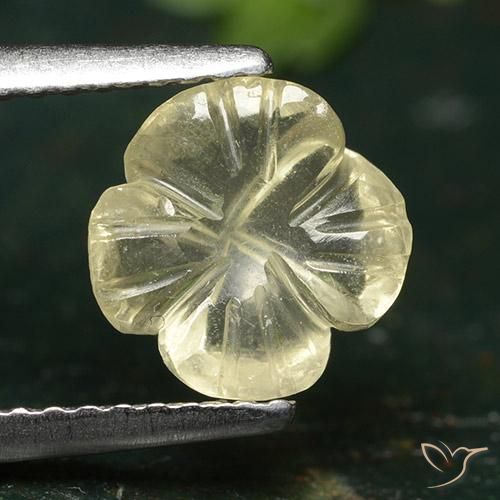 1.38ct Natural Medium Yellow Quartz, Flower Cut, Transparent
