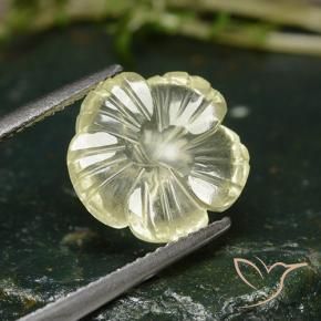 4.25 ct Yellow Quartz Stone, Natural Quartz in Carved Flower Shape for Sale