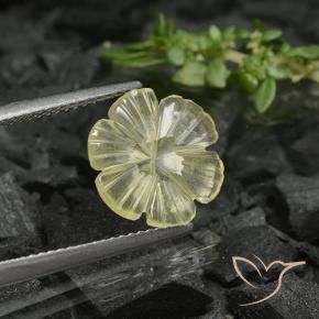 1.68 ct Yellow Quartz Stone, Natural Quartz in Carved Flower Shape for Sale