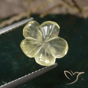 1.97 ct Yellow Quartz Stone, Natural Quartz in Carved Flower Shape for Sale