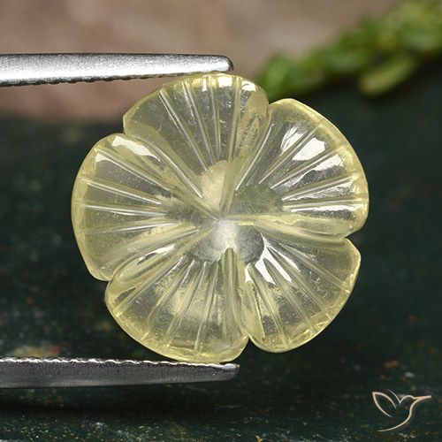 5.17ct Natural Medium Yellow Quartz, Flower Cut, Transparent