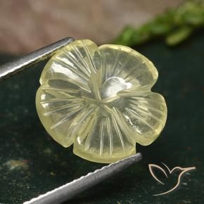 5.17 ct Yellow Quartz Stone, Natural Quartz in Carved Flower Shape for Sale