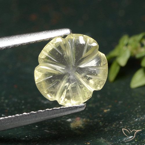 1.55 ct Yellow Quartz, 8.3 x 7.8 mm Carved From Brazil, Photo A
