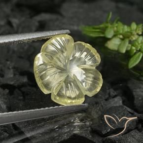 2.88 ct Yellow Quartz Stone, Natural Quartz in Carved Flower Shape for Sale