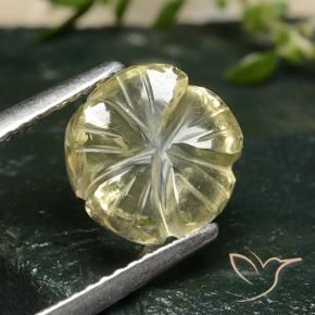 2.71 ct Yellow Quartz Stone, Natural Quartz in Carved Flower Shape for Sale