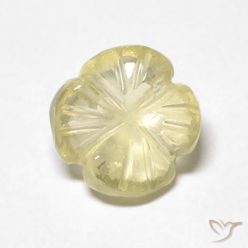 1.89ct Natural Light Yellow Quartz, Flower Cut, Transparent