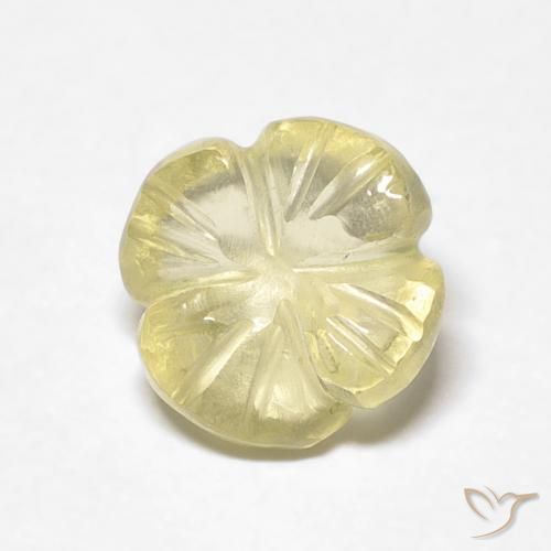 1.89 ct Yellow Quartz Stone, Natural Quartz in Carved Flower Shape for Sale