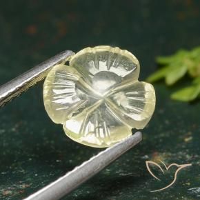 1.76 ct Yellow Quartz Stone, Natural Quartz in Carved Flower Shape for Sale
