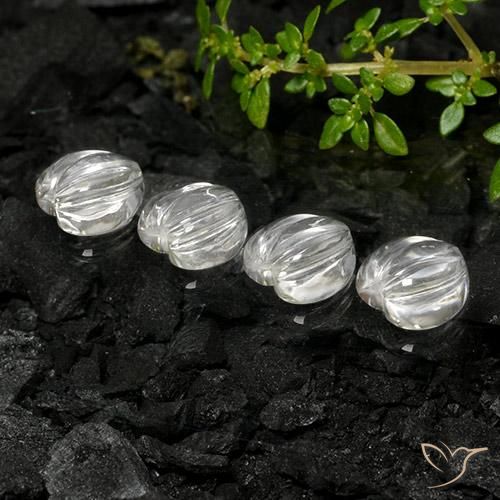 6.37 ctw White Quartz Gemstones, Quartz Gems in Carved Heart Shape for Sale.