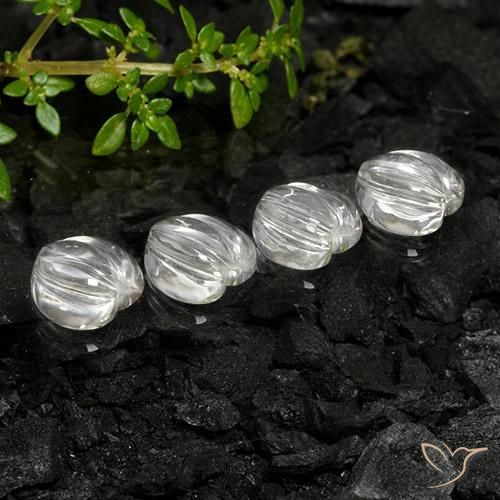 6.37 ctw White Quartz Stones, Natural Quartz in Carved Heart Shape for Sale
