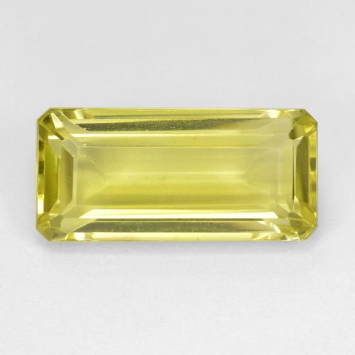 16,6 x 7,8mm gelber Quarz im Octagon Stufenschliff aus Brasilien, Gewicht 6,72 ct, Garantiert echter Edelstein in VVS-VS Reinheit, 1 Stück Quarz - die Farbe ist Helles Ananasgelb, Mohs-Härte von 7 Geeignet für den täglichen Gebrauch im Schmuck, Photo A