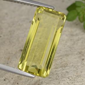 8.57 ct Yellow Quartz Stone, Natural Quartz in Octagon Step Cut Shape for Sale
