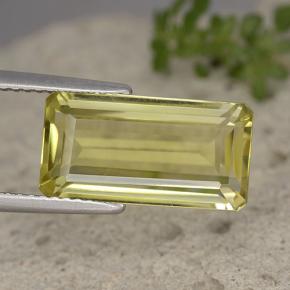 5.93 ct Yellow Quartz Gemstone, Quartz Gem in Octagon Step Cut Shape for Sale.
