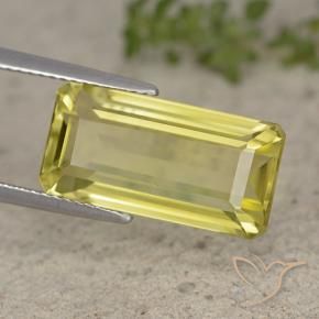 10.22 ct Yellow Quartz Stone, Natural Quartz in Octagon Step Cut Shape for Sale
