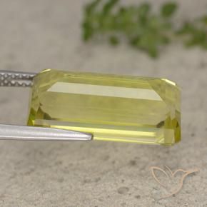 Quartz Gemstone in 17.6 x 8.8 mm Size for Sale, Quartz Stone in Light Pineapple Yellow Color