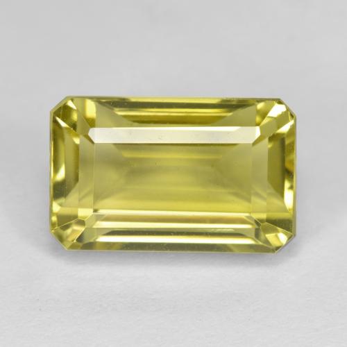 6.77 ct Yellow Quartz Gemstone, Quartz Gem in Octagon Step Cut Shape for Sale.