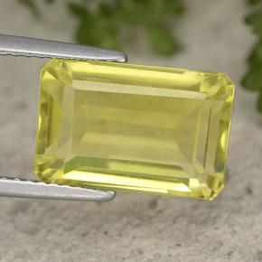 Light Pineapple Yellow Кварц Камень - 7.6ct Восьмиугольная ступенчатая огранка (ID: 491014)
