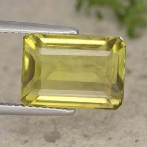 Medium Yellow Кварц Камень - 7.7ct Восьмиугольная ступенчатая огранка (ID: 491023)