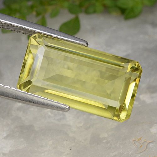 9.35ct Natural Medium Yellow Quartz, Emerald Cut, VVS-VS