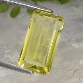9.35 ct Yellow Quartz Stone, Natural Quartz in Octagon Step Cut Shape for Sale