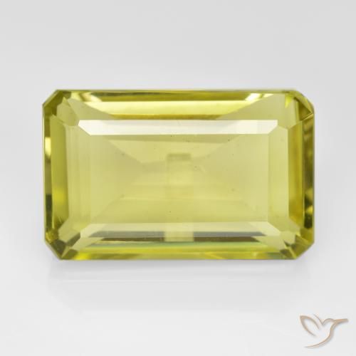 8.70ct Natural Medium Yellow Quartz, Emerald Cut, VVS-VS