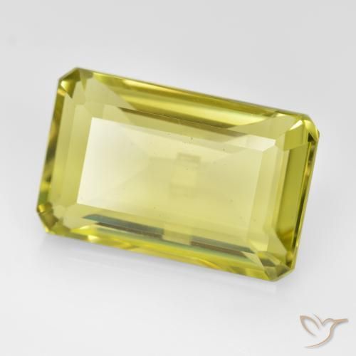 8.70 ct Yellow Quartz Stone, Natural Quartz in Octagon Step Cut Shape for Sale