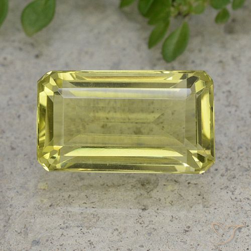 Green Yellow Quartz Gem - 10.2ct Octagon Step Cut (ID: 491064)