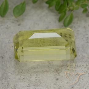 Quartz Gemstone in 16.7 x 9.7 mm Size for Sale, Quartz Stone in Green Yellow Color
