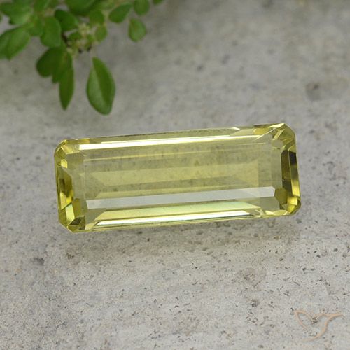 Medium Yellow Quarz Edelstein - 6.4ct Octagon Stufenschliff (ID: 491126)