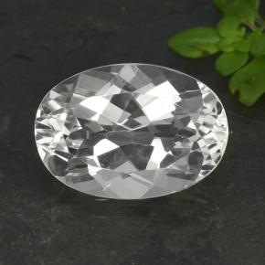 7.00 ct White Quartz Gemstone, Quartz Gem in Oval Facet Shape for Sale.