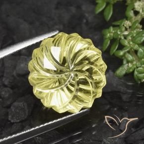 13.38 ct Yellow Quartz Stone, Natural Quartz in Fantasy Carved Flower Shape for Sale