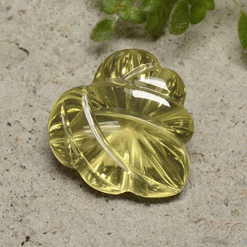 9.29ct Natural Mellow Yellow Quartz, Flower Cut, Transparent