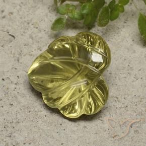 9.29 ct Yellow Quartz Stone, Natural Quartz in Fantasy Carved Leaf Shape for Sale