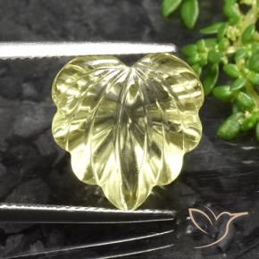 8.67 ct Yellow Quartz Stone, Natural Quartz in Fantasy Carved Leaf Shape for Sale