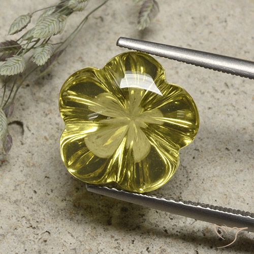 10.09ct Natural Laguna Yellow Quartz, Flower Cut, Transparent