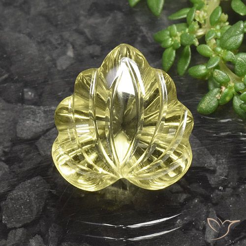 10.17ct Natural Pale Yellow Quartz, Flower Cut, Transparent