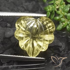 10.17 ct Yellow Quartz Stone, Natural Quartz in Fantasy Carved Leaf Shape for Sale