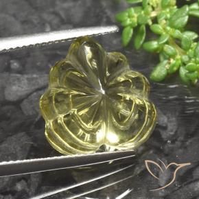 Quartz Gemstone in 15 x 14.3 mm Size for Sale, Quartz Stone in Pale Yellow Color