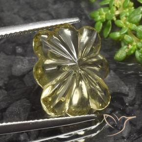 Quartz Gemstone in 16.7 x 13.6 mm Size for Sale, Quartz Stone in Medium-Light Yellow Color