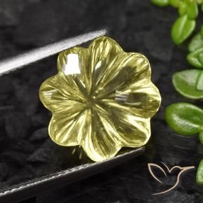 8.23 ct Yellow Quartz Stone, Natural Quartz in Fantasy Carved Flower Shape for Sale