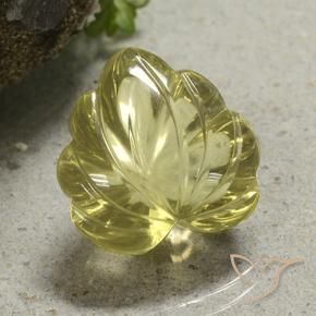 9.86 ct Yellow Quartz Stone, Natural Quartz in Fantasy Carved Leaf Shape for Sale