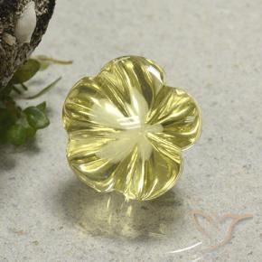 9.60 ct Yellow Quartz Stone, Natural Quartz in Fantasy Carved Flower Shape for Sale