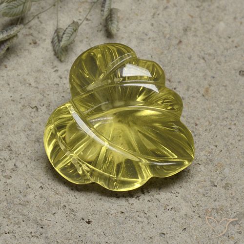 9.77ct Natural Medium Yellow Quartz, Flower Cut, Transparent
