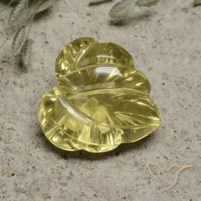 7.48 ct Yellow Quartz Stone, Natural Quartz in Fantasy Carved Leaf Shape for Sale