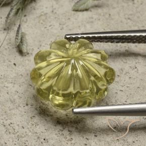 Quartz Gemstone in 12.6 x 12.3 mm Size for Sale, Quartz Stone in Pale Yellow Color
