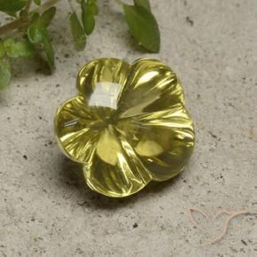 10.17 ct Yellow Quartz Stone, Natural Quartz in Fantasy Carved Flower Shape for Sale