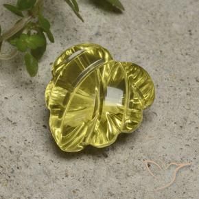7.41 ct Yellow Quartz Stone, Natural Quartz in Fantasy Carved Leaf Shape for Sale