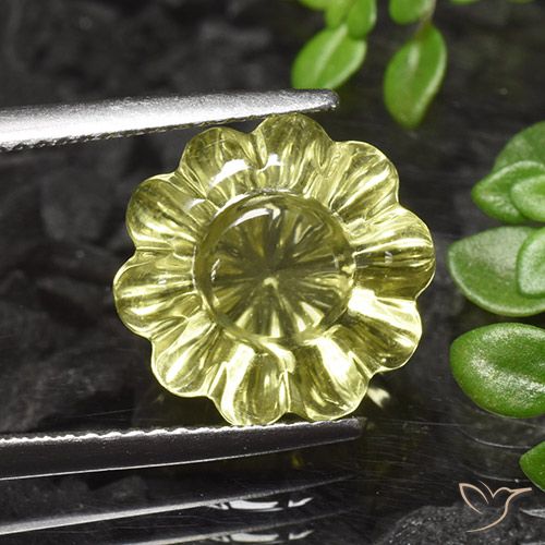 7.20ct Natural Medium Yellow Quartz, Flower Cut, Transparent