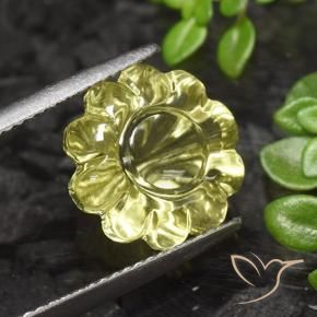 7.20 ct Yellow Quartz Stone, Natural Quartz in Fantasy Carved Flower Shape for Sale
